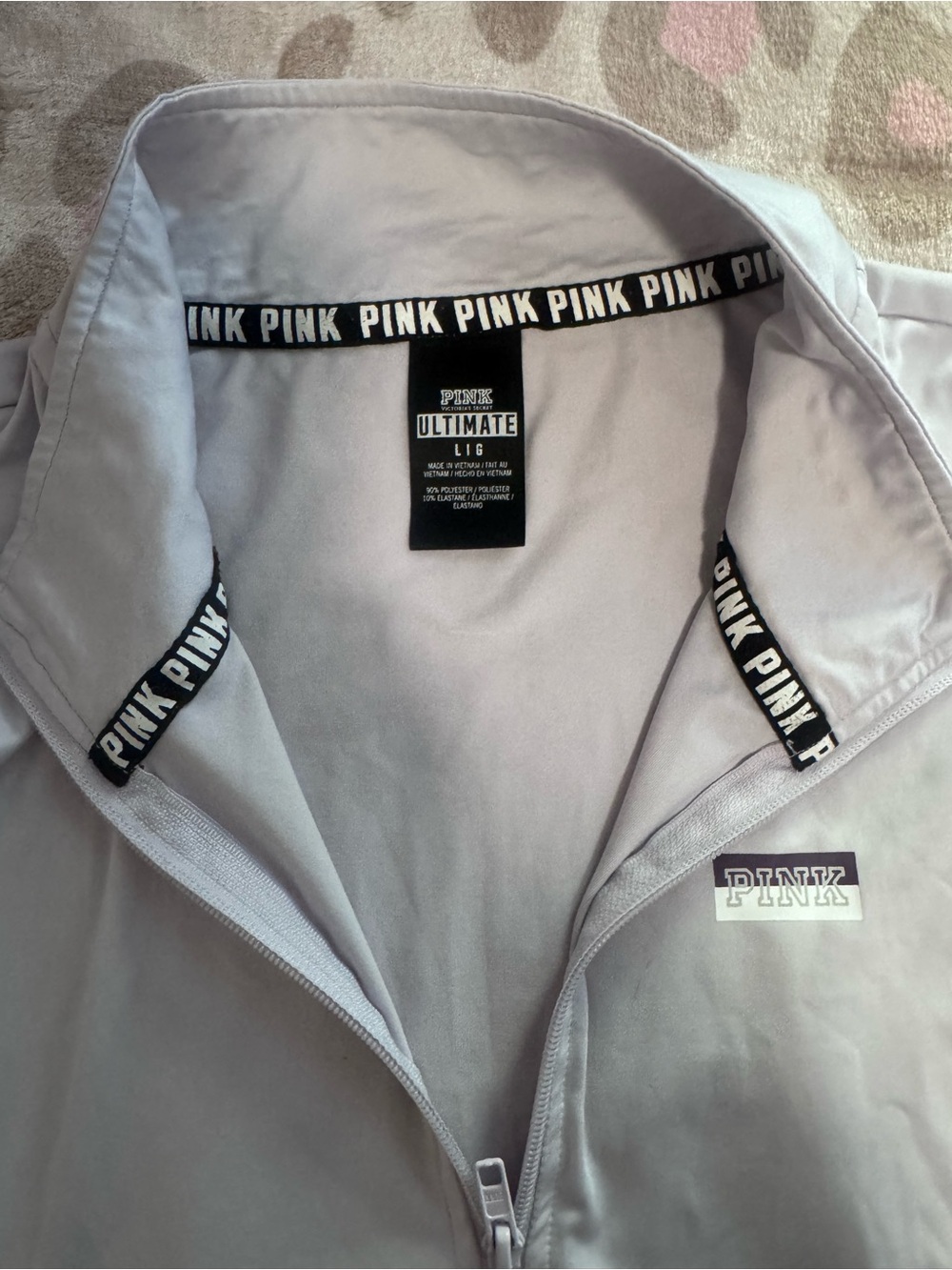 PINK Victoria's Secret Light Lavender Zip-Up Bomber Jacket
